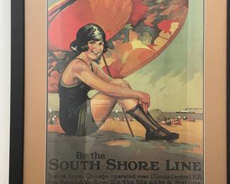 $250.00 Vintage framed travel poster