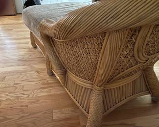$500. Baker, heavy rattan chaise lounge, very nice condition. 58” long, 35” wide