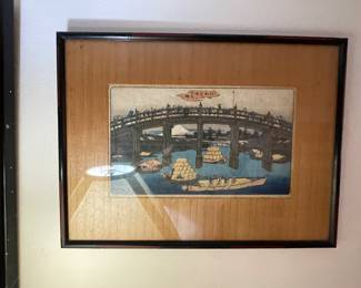 Japanese block print, part of a series of “famous places”. May be very good, more research necessary. All examples in museums.