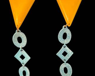 Signed Sakowitz Les Bernard Earrings