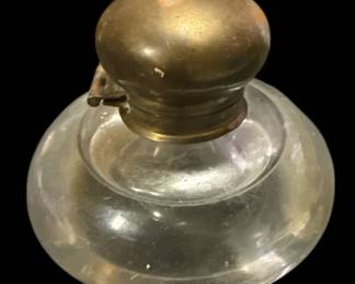 Vintage Hand Blown Glass Inkwell