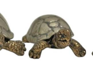 Miniature Metal Family of Tortoises
