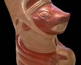 ESUA Colima Redware Dog Vessel
