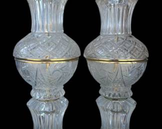 Two Signed Yugoslavian Lead Crystal Lamps