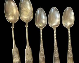 Five Wm A Rogers Silver Plate Spoons