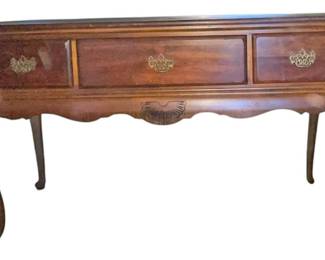 Queen Anne Style 3 Drawer Sofa Table