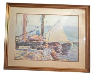 John Singer Sargent Boats on Lake Garda