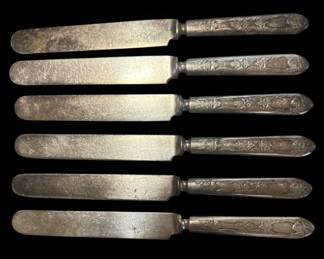 cSix Rogers 1881 Silver Plate Butter Knives