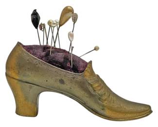 Antique Brass Shoe Pincushion