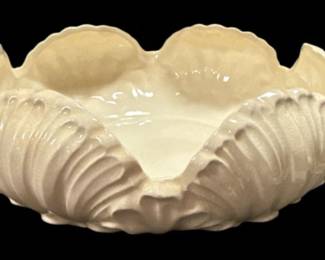 Vintage Porcelain Clam Shaped Ivory Bowl