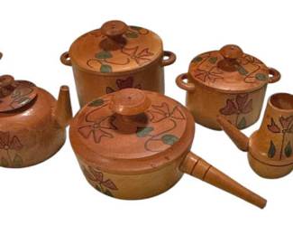 Miniature Hand Painted Wood Kitchenware