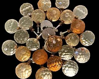 24 Faceted Round Glass Door Knobs