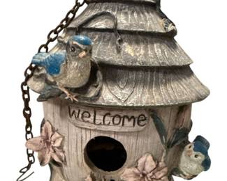 Resin Blue Bird Birdhouse