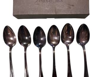 Six Vintage Rogers Bros Silver Plate Spoons