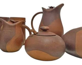 Wooden Carved Drink Ware Set