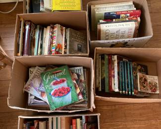 Boxes of cookbooks!