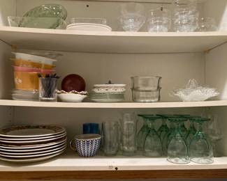 Lots of dishes and glassware