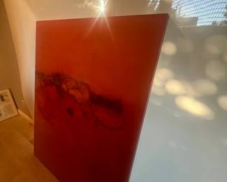 THIS ORIGINAL LARGE CANVAS HAS A COUPLE OF SMALL TEARS. FELLOW ARTISTS STATE THAT IT IS WORTH RESTORING, AND THAT IT WOULD NOT BE DIFFICULT TO DO. 