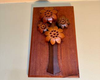 3D Floral Wood Wall Hanging