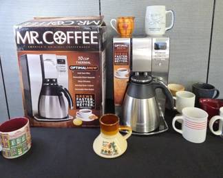 New Mr. Coffee 10 Cup Optimal Brew And Coffee Mugs