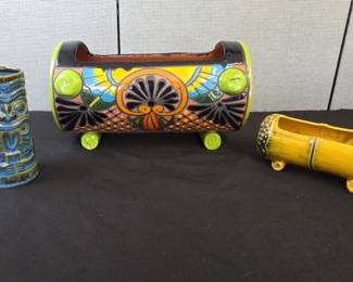 Hand Painted Mexican Talavera Pottery, Samoa By Brody, Tiki Cup