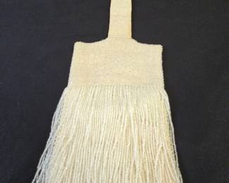 Ivory Fringe Beaded Handbag