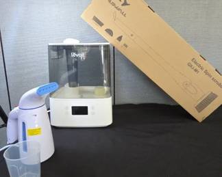 New Tilswall Electric Spin Scrubber, Levoit Humidifer, Mini Clothes Steamer