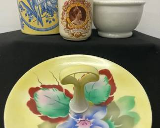 Erdmann Schlegelmilch Prov Saxe E.S. Germany Porcelain Dish, Spode Vase Plus Extras