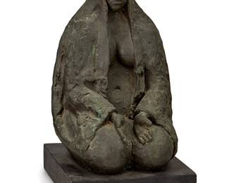 25
Jorge Luis Cuevas
(b. 1922, Mexican)
"Juchiteca Woman," 1974
Patinated bronze on wood plinth
Edition: I/VI
Signed, numbered, and dated in the casting: Cuevas
Bronze: 14.5" H x 9.625" W x 10.125" D; Overall: 16.5" H
Estimate: $800 - $1,200