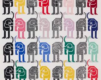 147
Pedro Friedeberg
(b. 1936, Mexican)
"Loteria Canina"
Giclée in colors on paper in artist's frame
Edition: 20/80
Signed and numbered in pencil in the lower margin: Pedro Friedeberg
Image: 24" H x 24" W; Sight: 25.25" H x 25.25" W
Estimate: $600 - $800