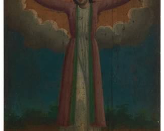 71
19th Century Mexican School
A Mexican retablo depicting Santa Librata
Oil on tin
Unsigned
14" H x 10" W
Estimate: $200 - $400