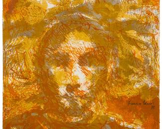 211
Francisco Corzas
(1936-1983, Mexican)
Untitled, from the "Umbrìo por la peña" portfolio, 1973
Lithograph in colors on paper
An hors commerce impression aside from the edition of 130
Signed and dated in pencil, lower right: Francisco Corzas / 73'; inscribed "HC/F" in pencil, lower left; Giorgio Upiglio, Milan, prntr.; Cerastico Editore, Milan, pub.
Image/Sheet: 20.625" H x 16.5" W
Estimate: $300 - $500