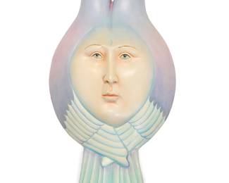 154
Sergio Bustamante
(b. 1949, Mexican)
Pigeon mask
Painted ceramic
Edition: 8/100
Signed and numbered: Sergio Bustamante
32.75" H x 18.5" W x 7.25" D
Estimate: $600 - $800