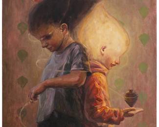 234
Manual Eduardo Vásquez Niño
(20th century, Peruvian)
"Ludus"
Oil on canvas
Signed lower right: Niño; signed again and titled verso: Manuel Eduardo Vásquez Niño
23.75" H x 19.75" W
Estimate: $200 - $400