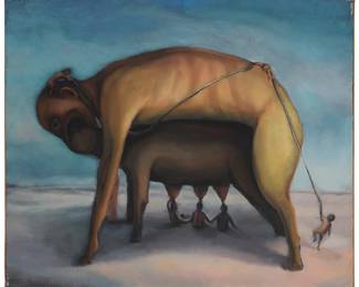 231
Julio Cotrina
(Active 21st century, American)
Untitled, 2016
Acrylic on canvas
Signed and dated verso: Julio Cotrina
19.75" H x 23.75" W
Estimate: $300 - $500