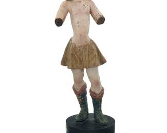 78
A Guatemalan polychrome carved wood Santo
Mid-19th century
Raised on a wood stand
Figure: 16.25" H x 6.375" W x 4.75" D; Stand: 3" H x 6.5" Dia.
Estimate: $400 - $600