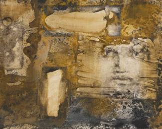 237
Andre Desjardins
(b. 1964, Canadian)
"Juan"
Oil and pigment on canvas
Appears unsigned; titled on a gallery label affixed to the frame's backing paper
18" H x 23.75" W
Estimate: $300 - $500