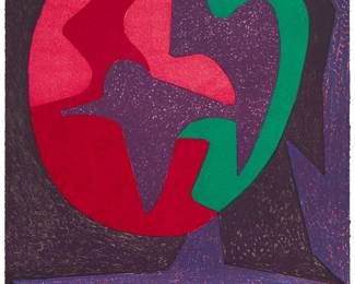 114
Pedro Coronel
(1922-1985, Mexican)
Abstract dove
Lithograph in colors on wove paper
Edition: 85/100
Signed and numbered in colored pencil along the lower edge: Pedro Coronel
Image/Sheet: 29.75" H x 22" W
Estimate: $700 - $900