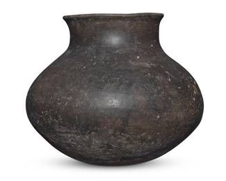 183
A Tarahumara blackware pottery olla
16th/17th century or later
With round bottom and flared rim
9.5" H x 10.5" Dia.
Estimate: $200 - $400
