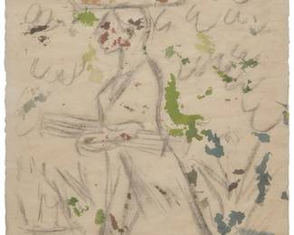 43
Diego Rivera
(1886-1957, Mexican)
"Cargadora"
Charcoal and watercolor on rice paper
Signed lower right: Diego Rivera, titled by repute
15.5" H x 10.75" W
Estimate: $10,000 - $15,000