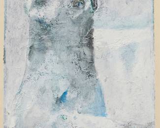 98
Felipe Orlando
(1911-2001, Cuban)
"Figure in White"
Acrylic on paper
Signed lower right: Orlando.F; titled on a gallery label affixed verso
Image: 18.75" H x 13.375" W; Sheet: 25.75" H x 20.75" W
Estimate: $600 - $800