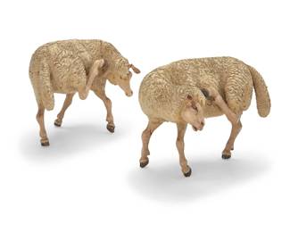 89
Two Latin American carved wood creche figures of sheep
20th century; Central America
2 pieces
Each: 5.75" H x 7.125" W x 5.25" D approximately
Estimate: $400 - $600