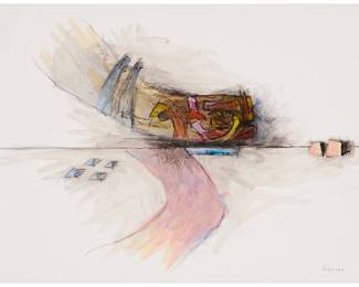 100
Fernando de Szyszlo
(1925-2017, Peruvian)
"Paisaje," 2014
Watercolor and charcoal on paperboard
Signed in ink lower right: Szyszlo; titled and dated by repute
Paperboard: 20" H x 28.625" W
Estimate: $4,000 - $6,000