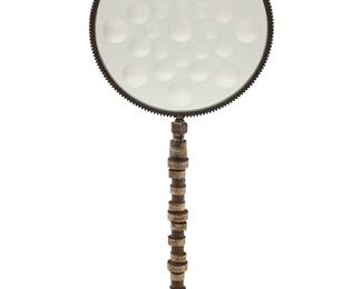 19
Feliciano Béjar
(1920-2007, Mexican)
Magiscopio, 1981
Steel and glass
With etched signature and date at glass edge: Feliciano Bejar / 81
33.75" H x 14.25" W x 5" D
Estimate: $2,000 - $3,000