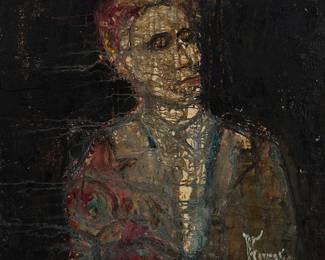 23
20th Century Argentinian School
"Alejandro Rey, Hollywood," 1968
Oil on Masonite
Signed lower right: Ferrario; signed again, dated, titled and inscribed, verso: Buenos Aires / Argentina / 1968
39.5" H x 31.5" W
Estimate: $600 - $800