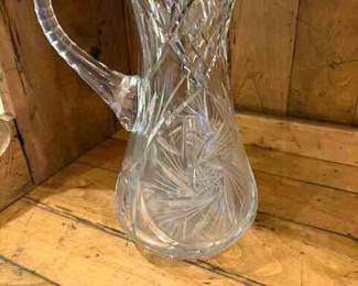 Tall Cut Crystal Pitcher