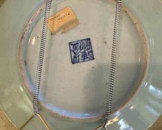 5 total Antique Chinese Celedon small Plates 