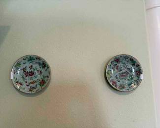 5 total Antique Chinese Celedon small Plates 