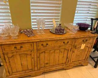 Guy Chaddock and Co "Melrose" Distressed buffet and Glassware 