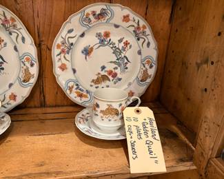 Golden Quail by Haviland 10 plates and 10 cups and saucers